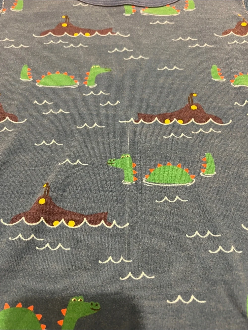 Hanna Andersson Boys Sea Monster Short Pajamas Set, size 8